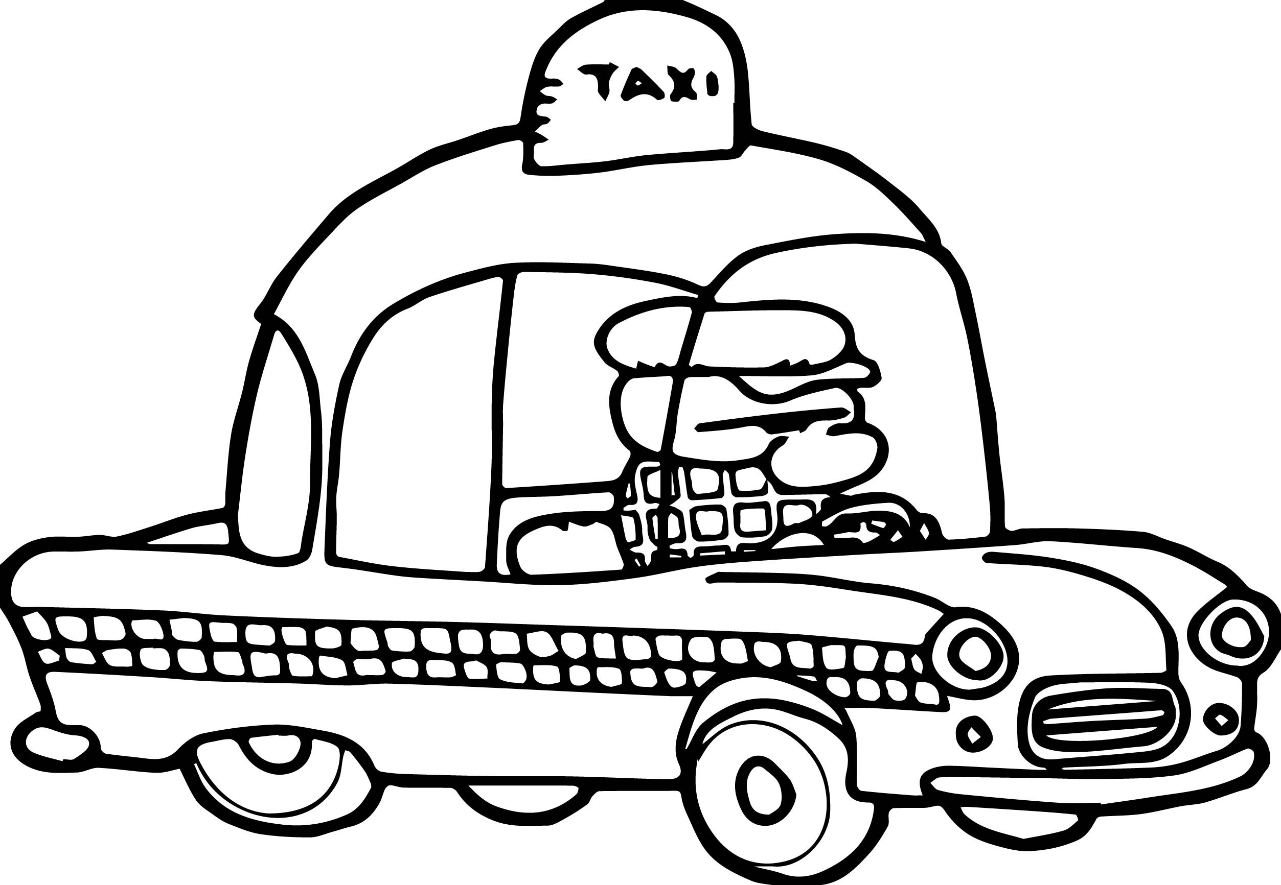 taxi transportation coloring pages for kids Luxury Taxi Driver Coloring Page